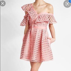 SELF-PORTRAIT LACE FRILL MINI DRESS ~ PINK ~ 4